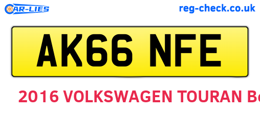 AK66NFE are the vehicle registration plates.