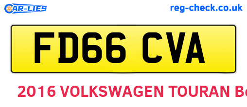 FD66CVA are the vehicle registration plates.