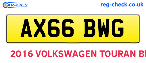 AX66BWG are the vehicle registration plates.