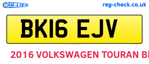 BK16EJV are the vehicle registration plates.