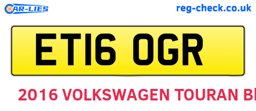 ET16OGR are the vehicle registration plates.