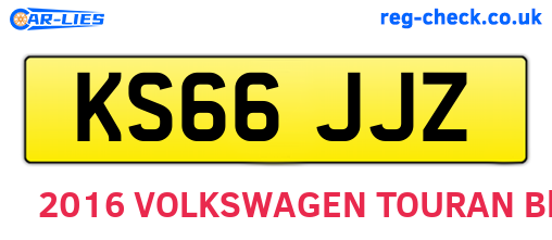 KS66JJZ are the vehicle registration plates.