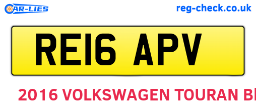 RE16APV are the vehicle registration plates.