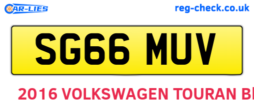 SG66MUV are the vehicle registration plates.