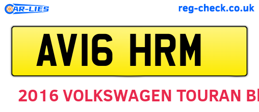 AV16HRM are the vehicle registration plates.