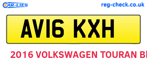 AV16KXH are the vehicle registration plates.