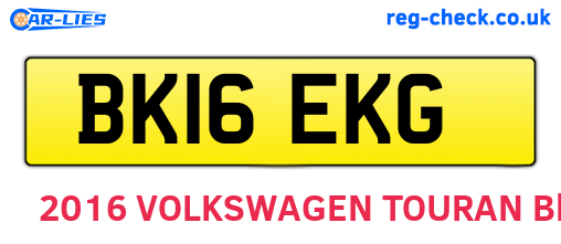 BK16EKG are the vehicle registration plates.