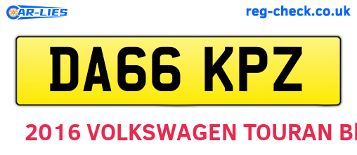 DA66KPZ are the vehicle registration plates.
