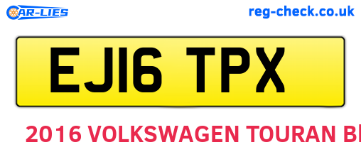 EJ16TPX are the vehicle registration plates.