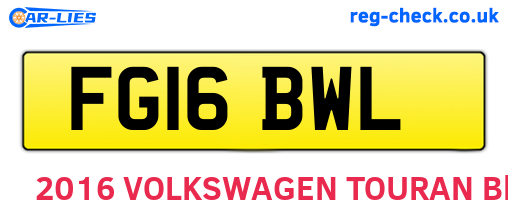 FG16BWL are the vehicle registration plates.