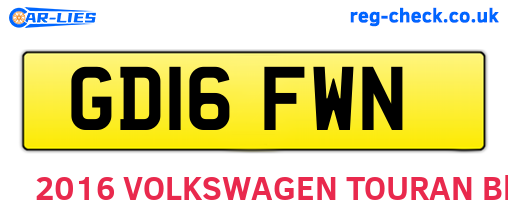 GD16FWN are the vehicle registration plates.