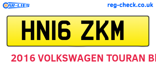 HN16ZKM are the vehicle registration plates.
