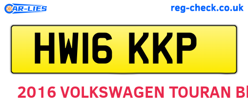 HW16KKP are the vehicle registration plates.