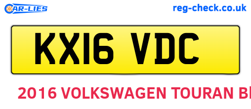 KX16VDC are the vehicle registration plates.