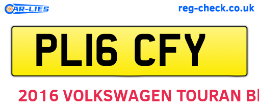 PL16CFY are the vehicle registration plates.