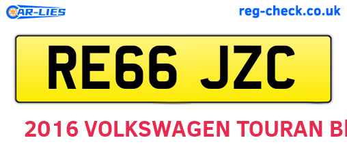 RE66JZC are the vehicle registration plates.