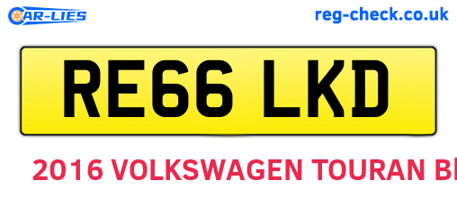RE66LKD are the vehicle registration plates.