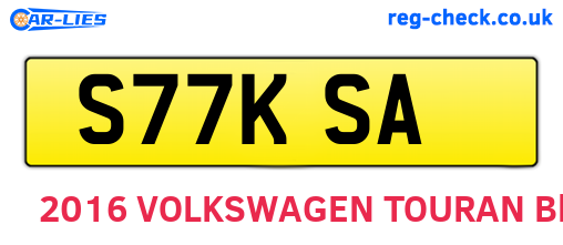 S77KSA are the vehicle registration plates.