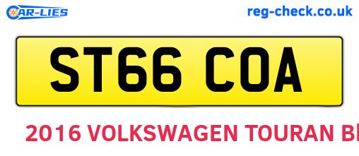 ST66COA are the vehicle registration plates.