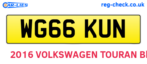 WG66KUN are the vehicle registration plates.