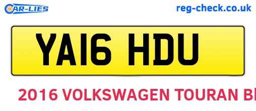 YA16HDU are the vehicle registration plates.