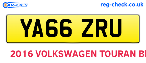 YA66ZRU are the vehicle registration plates.