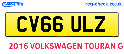 CV66ULZ are the vehicle registration plates.