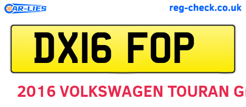 DX16FOP are the vehicle registration plates.