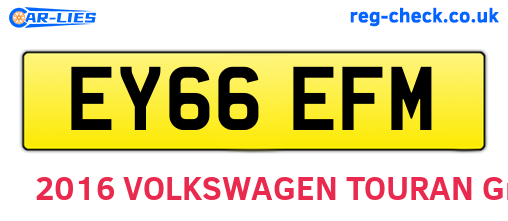 EY66EFM are the vehicle registration plates.