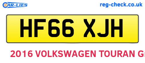 HF66XJH are the vehicle registration plates.