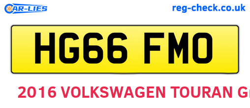 HG66FMO are the vehicle registration plates.