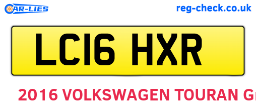 LC16HXR are the vehicle registration plates.