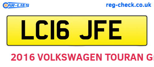 LC16JFE are the vehicle registration plates.