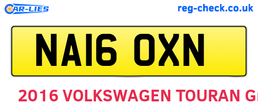 NA16OXN are the vehicle registration plates.