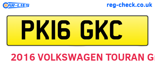 PK16GKC are the vehicle registration plates.