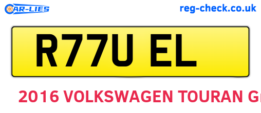 R77UEL are the vehicle registration plates.