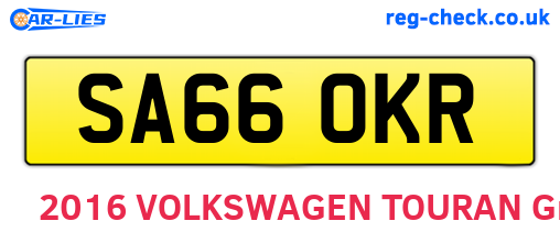 SA66OKR are the vehicle registration plates.