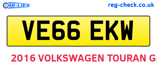 VE66EKW are the vehicle registration plates.