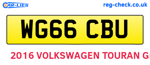 WG66CBU are the vehicle registration plates.