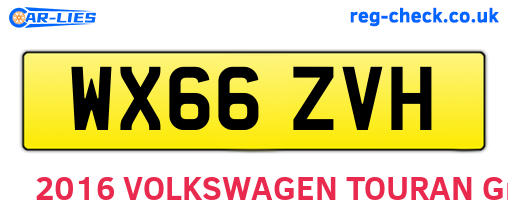 WX66ZVH are the vehicle registration plates.