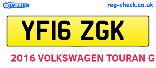YF16ZGK are the vehicle registration plates.