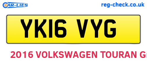 YK16VYG are the vehicle registration plates.