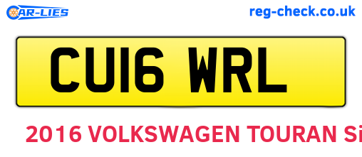 CU16WRL are the vehicle registration plates.