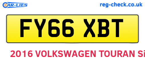 FY66XBT are the vehicle registration plates.