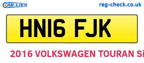 HN16FJK are the vehicle registration plates.