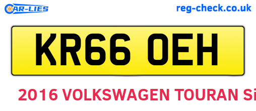 KR66OEH are the vehicle registration plates.