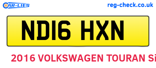 ND16HXN are the vehicle registration plates.