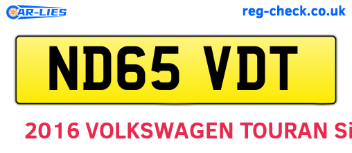 ND65VDT are the vehicle registration plates.