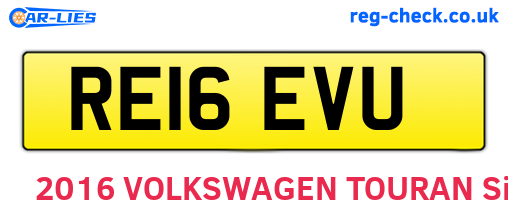 RE16EVU are the vehicle registration plates.