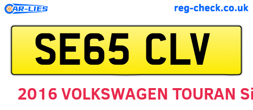 SE65CLV are the vehicle registration plates.